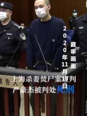 上海杀妻焚尸案宣判严豪杰被判处死刑