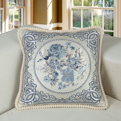 黛丝丹奴复古欧式提花靠垫大号60x60沙发抱枕套含芯布艺床头提花靠垫