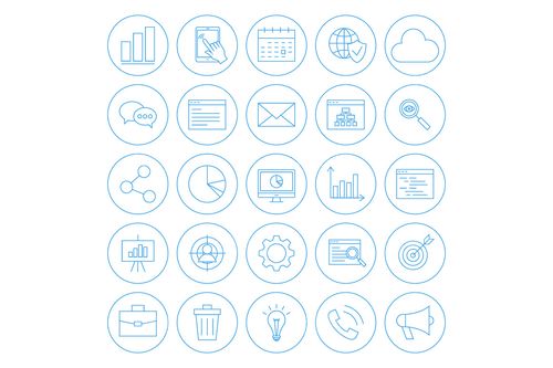 seo&网页开发主题图标集 seo line art icons插图(4)