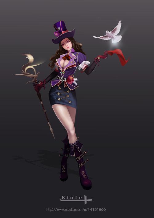 游戏原画 女魔术师       