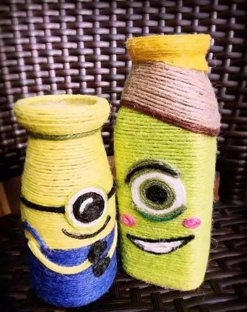 用麻绳装饰瓶子,猜猜啥效果