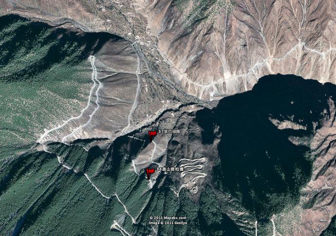 觉巴山盘山路卫星图