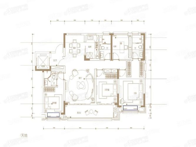 新房 滨湖新区 兰园 兰园:户型图 查看大图 洋房158㎡户型-4室2厅3卫