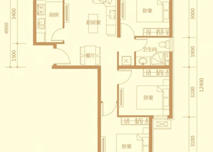 48㎡-中国铁建通瑞嘉苑户型图-北京