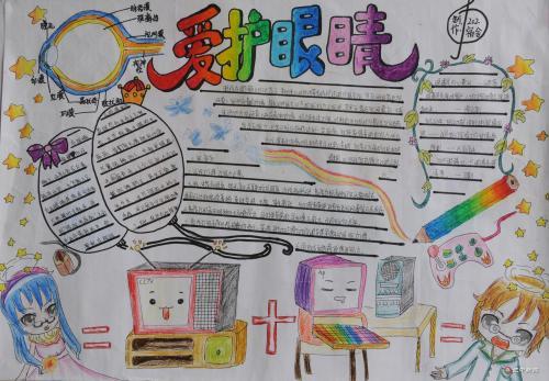 爱眼防近视手抄报