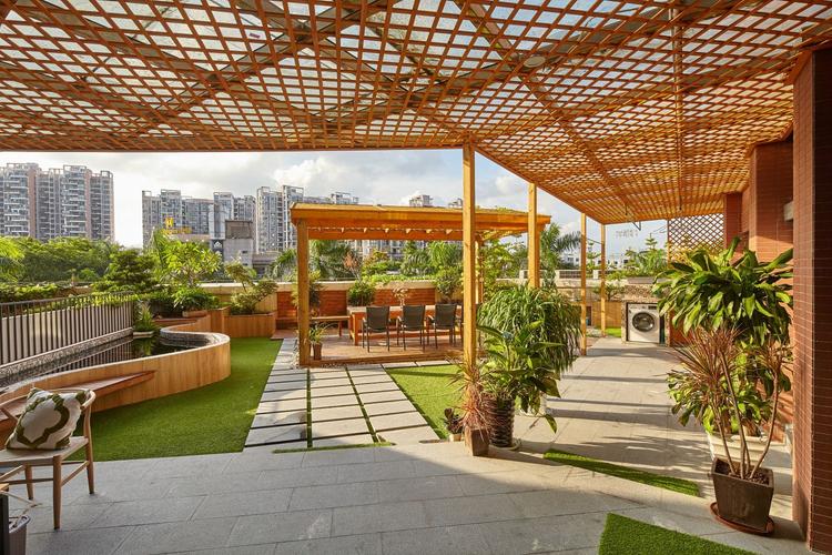 2021现代大户型露天花园设计装修效果图片