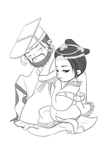 简笔画周幽王