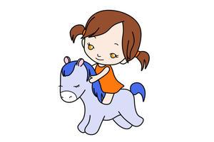 骑马的小女孩简笔画