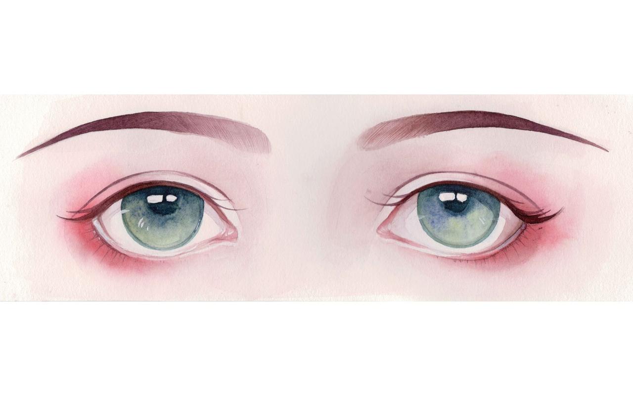 眉眼练习女生杏眼水彩