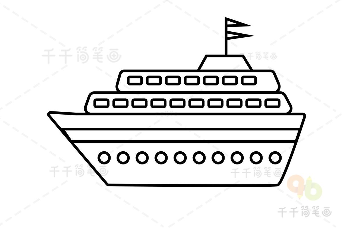 幼儿园小朋友喜欢的大轮船涂色画