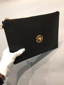正品现货stefano ricci 史蒂芬劳.尼治 金色鹰头荔枝纹真皮手拿包