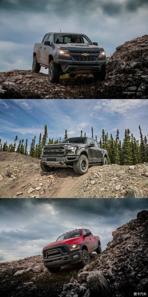 性能皮卡3选1雪佛兰coloradozr2vs福特f150猛禽vsram2500powerwagon