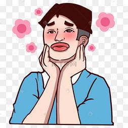 真人逗趣犯花痴表情