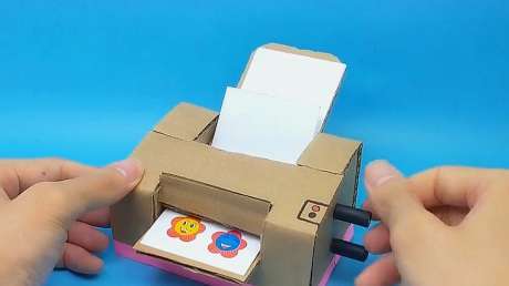 废物变宝手工小制作:用快递箱做个迷你打印机