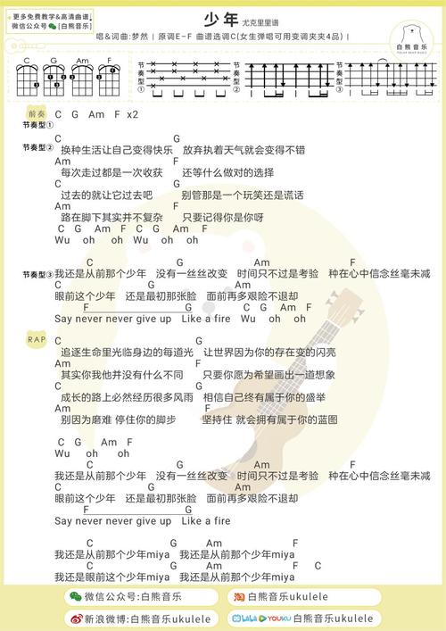〈少年〉没有一丝丝改变/ 尤克里里弹唱演示教学 吉他弹唱谱