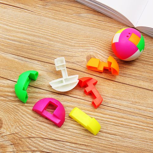 热卖创意智力拼装球迷你儿童益智拼插积木玩具批发怀旧经典组装魔方球