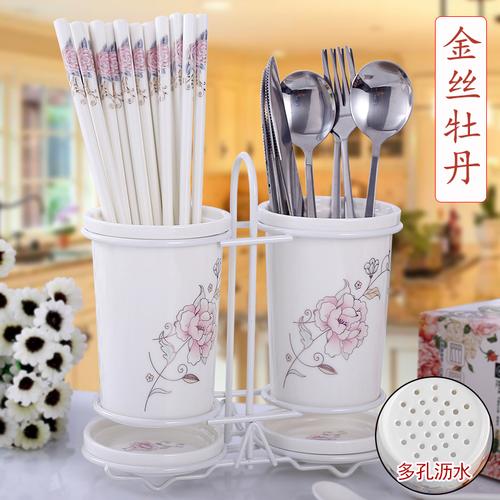 陶瓷筷子筒筷子盒烘焙精灵沥水筷子笼筷子架厨房筷筒子创意筷子盒家用
