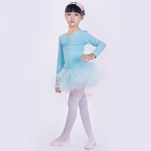 小孩舞蹈服装芭蕾舞裙子女童舞蹈衣女孩舞蹈练功服儿童跳舞衣纯棉