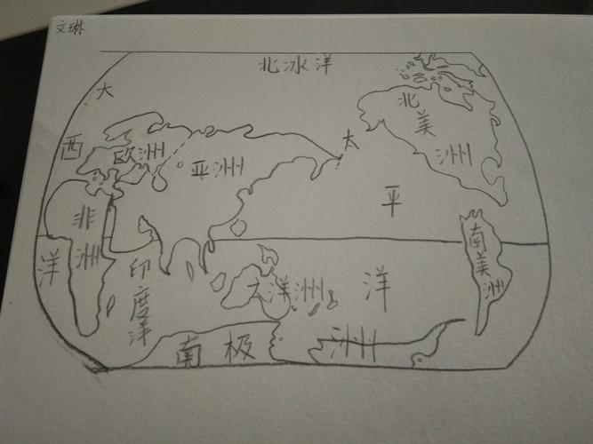 七大洲四大洋简画