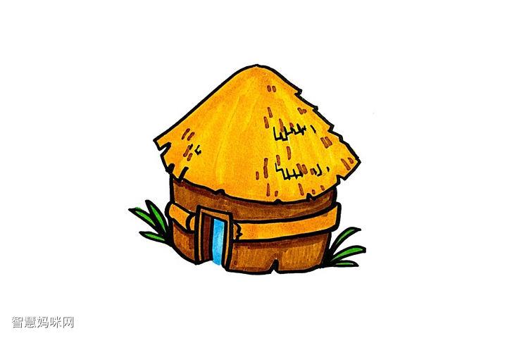 如何画茅草屋