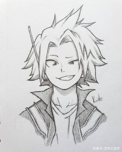 一组超帅气的手绘动漫男生线稿,画风爱了