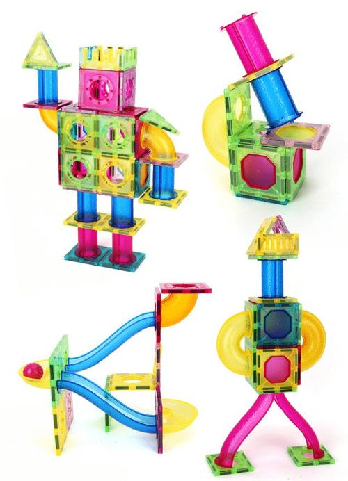 彩窗磁力片出新组合啦!滚珠,轨道无缝拼接,玩法超丰富