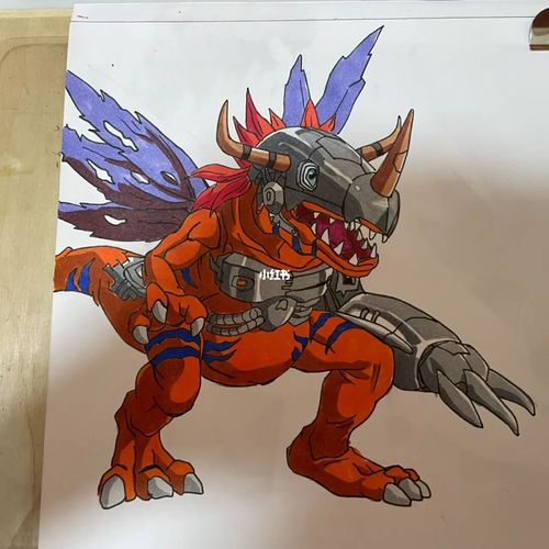 暴龙兽超进化——机械暴龙兽!_机械_数码宝贝_临摹_数码_文化_绘画