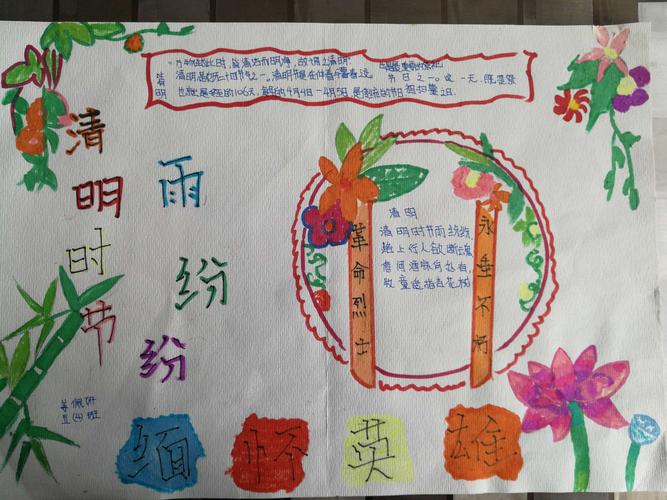手绘清明小报 弘扬传统文化—记清明节手抄报活动 武川县民族小学