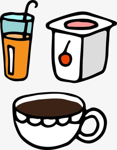 牛奶果汁简笔画