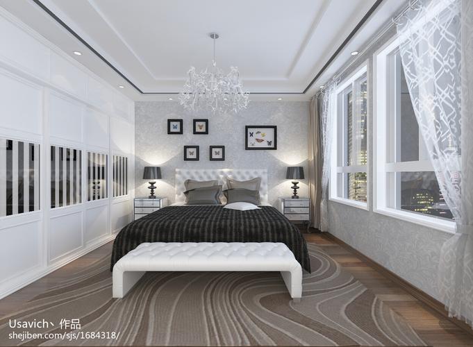 热门面积86平小户型卧室现代设计效果图