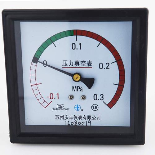 苏州千樱方形96mm灭菌真空压力表034569mpa高温内室压力表