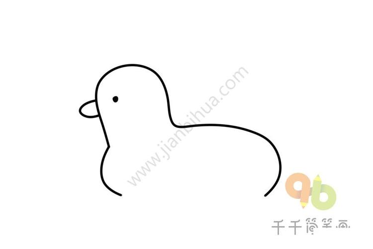 小宝宝的鸭子泳圈简笔画画法
