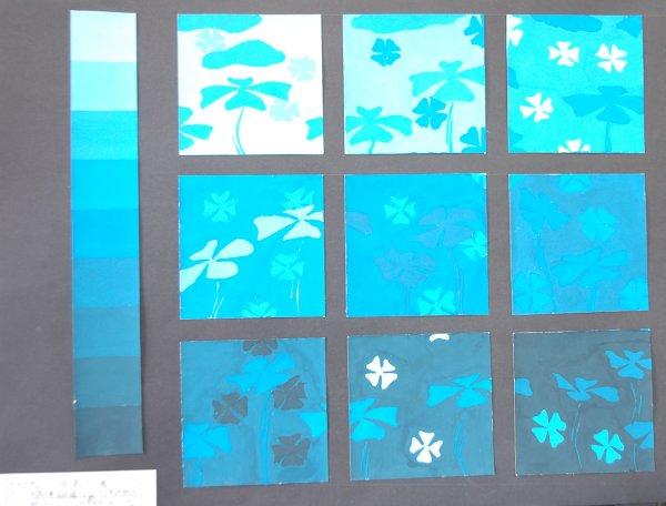 述:作品名称:色彩构成-明度九大调作品信息  (平面构成创意练习)上幅