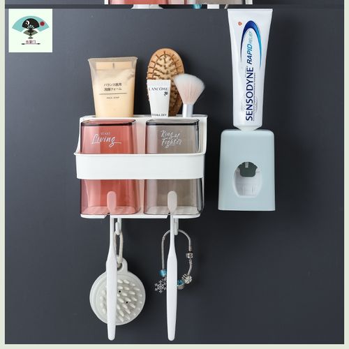 墙贴牙刷牙膏盒子放牙杯架子挂墙壁挂壁式牙具架浴室