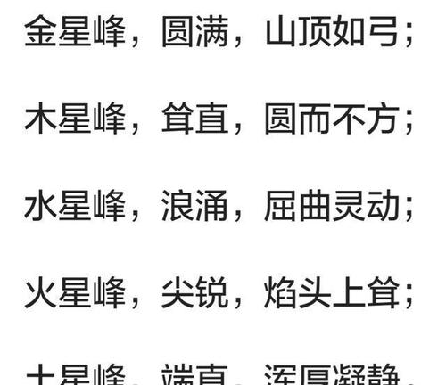 风水五行与山川龙脉形状分类法