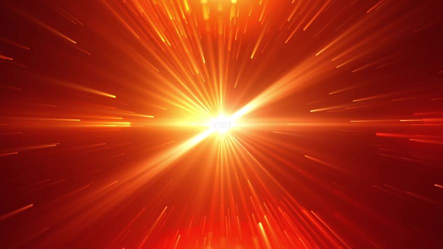 金光效果光芒四射放射光束晚会火红背景视频