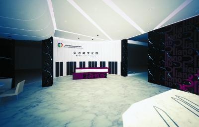 七大文化馆设计风格凸显出各自的主题特色,图为钢琴主题馆前厅效果图.