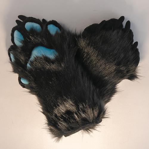 gentlefur 深色系列 兽装爪子 furry fursuit 兽人 手套 毛绒
