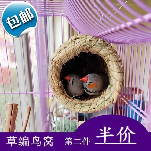包邮鸟窝草编鸟窝虎皮鹦鹉窝鸟巢牡丹文鸟繁殖箱鸟用具鹦鹉鸟用品
