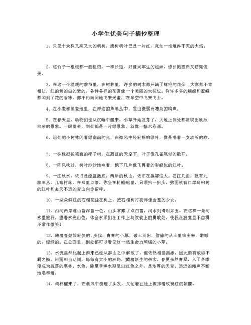 小学生优美句子摘抄整理.docx 2页