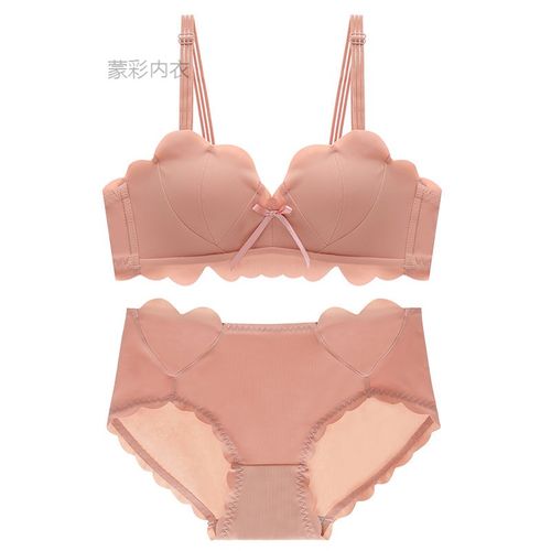 新品小胸聚拢文胸少女无痕内衣女学生韩版无钢圈无肩带美背中薄款胸罩