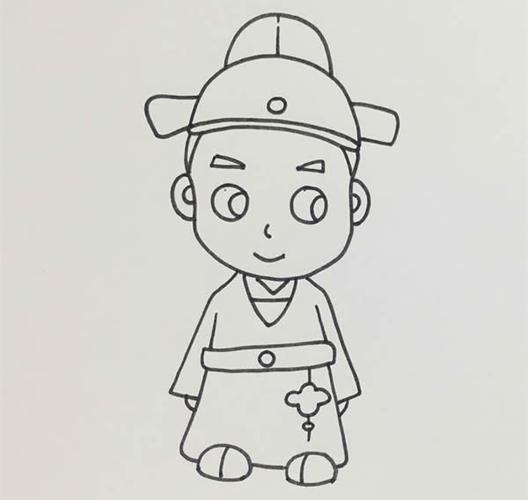 古代诗人简笔画彩色画法步骤图片