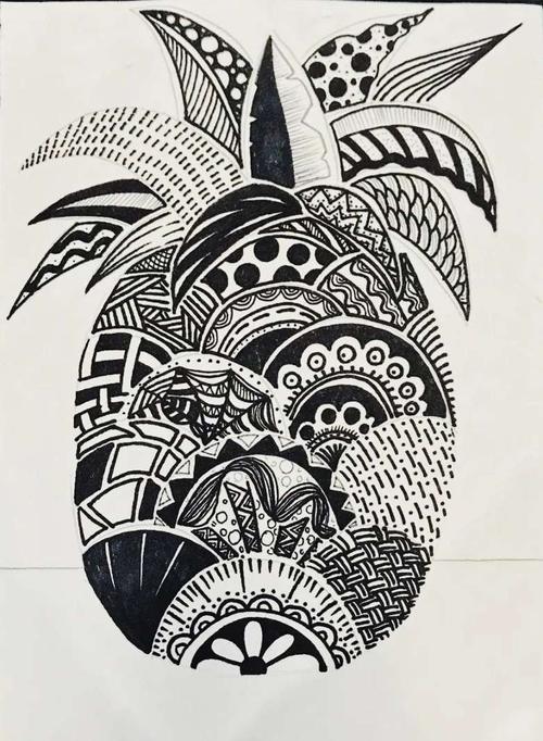 绘画装饰图案时,线条之间要记得粗细搭配,块面之间要记得明暗搭配.