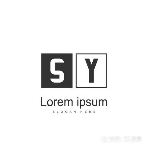 初始字母sy标志模板. 简约字母标志设计