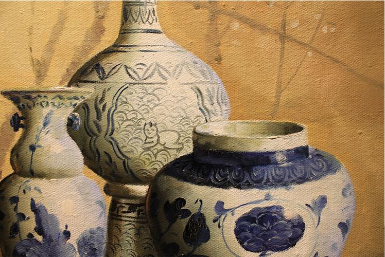 郑伯勇《青花瓷》| 50*60cm写实油画