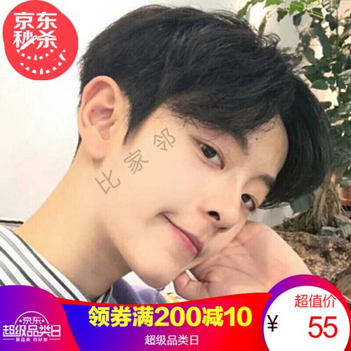 网红抖音同款蔡徐坤同款男中分刘海短韩版帅气网红学生头套【专营品质