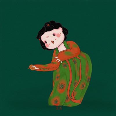 2021超火的唐宫夜宴插画女头像没有人会突然不爱你只是你突然知道而已