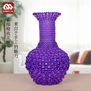 90 25人付款  淘宝 手工串珠青花瓷花瓶简约家居摆件diy珠子编织材料