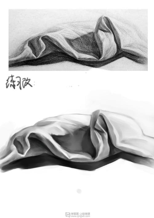 作业:素描初学者怎么学素描之布纹画法训练 - rh-9