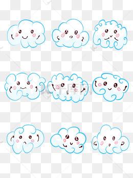 白云简笔画大图带颜色